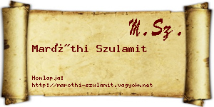 Maróthi Szulamit névjegykártya